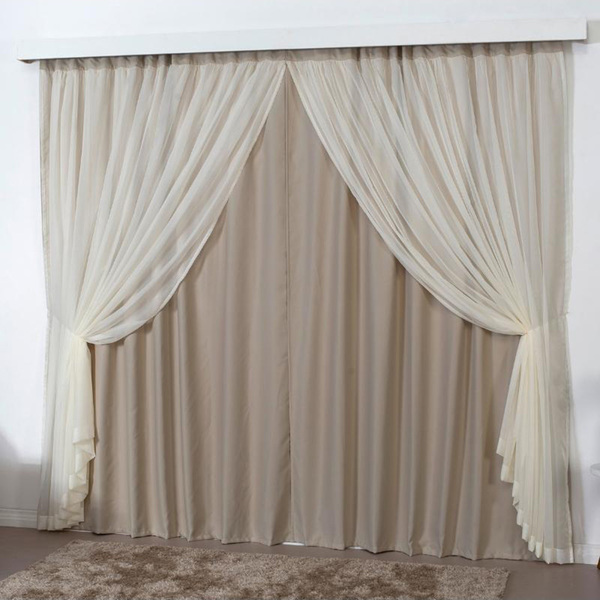 Cortina 4 Mts Sala Quarto Escritório Blackout Voal Trilho Sui