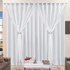 Cortina 4 Mts Sala Quarto Voal Com Microfibra Para Varão Bran