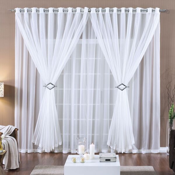 Cortina 4 Mts Voal Sala Quarto Para Varão Barata Branca - 100