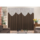 Cortina 4m X 2,50m Tabaco Com Bandô Em Renda Sala / Quarto