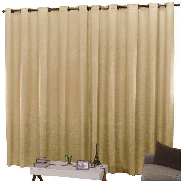 Cortina 5m X 2 70m Cetim Amassadinho - Dourado