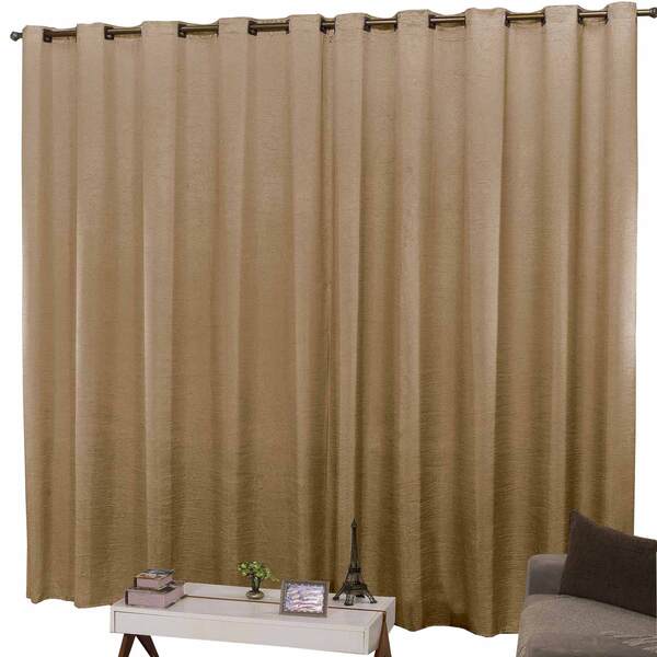 Cortina 6m X 2 70m Cetim Amassadinho - Avelã