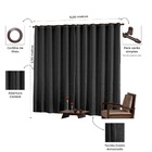 Cortina 6m X 2 70m Cetim Amassadinho - Preto