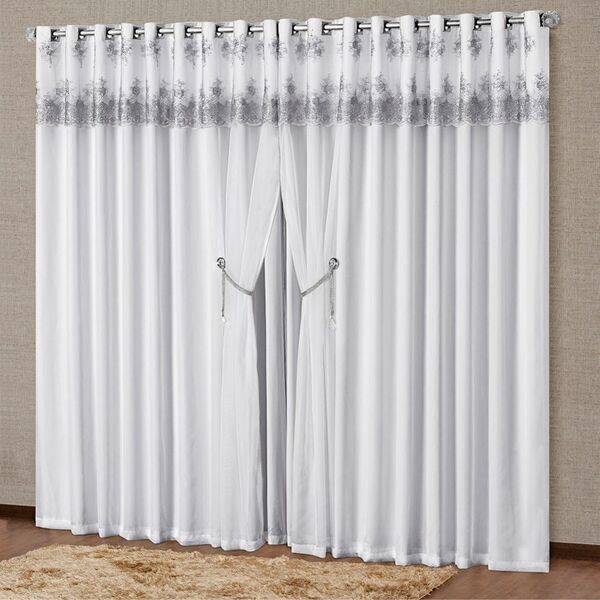 Cortina  Para Varão Cyntia 2 00m X 1 70m Sala Quarto Linha No