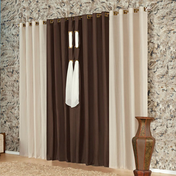 Cortina  Para Varão Premium 3 00m X 2 50m Sala Quarto - Tabaco