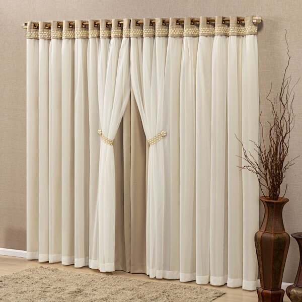 Cortina Alemanha Blackout E Voil 3 00m X 2 50m - Chocolate