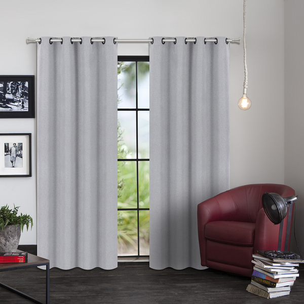 CORTINA ARES 100% BLACKOUT TECIDO 2,60X2,30 LEROY 0003 CINZA