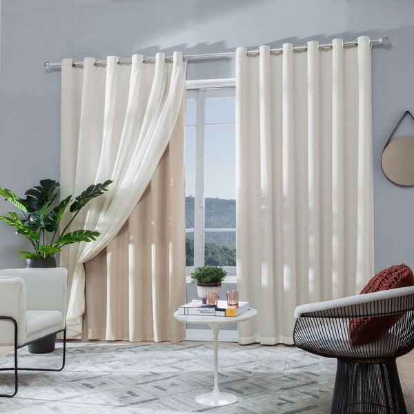 Cortina Aretha Car 260x510cm Branyl Bege