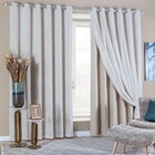 Cortina Aretha Iberia Varão Linho Cru 2,6x5,4m 2 Folhas Branyl