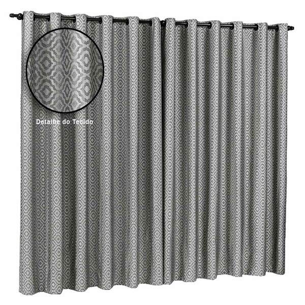 Cortina Atena 3 00m Largura X 2 80m Alt. Jacquard Grosso Semi