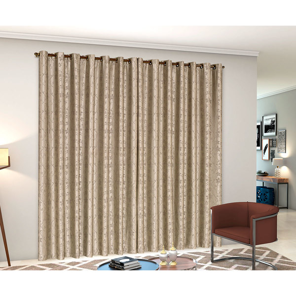 cortina atenas 3m x 2 80m caqui para sala quarto tecido jacquard para varao de 2 metros simples