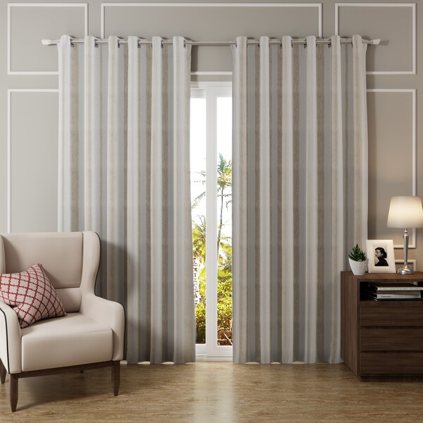 Cortina Ayla Ilhós Linho Cru 2,6x5,50m 2 Folhas Belchior