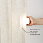 Cortina Bali Voil Ilhós Linho Bege 2,6x4m 2 Folhas Belchior