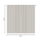 Cortina Bali Voil Ilhós Linho Bege 2,6x4m 2 Folhas Belchior
