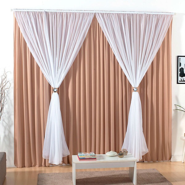 Cortina Barcelona Avelã Clássica Lisa 3m X 2,80m De Altura Id