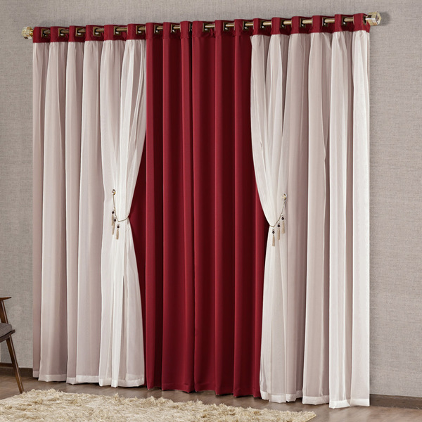 Cortina Bélgica 3 Mts Sala Quarto Blackout Para Varão - Verme