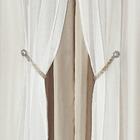 Cortina Bélgica Varão Microfibra Voal 3,00 X 2,00m - Bege