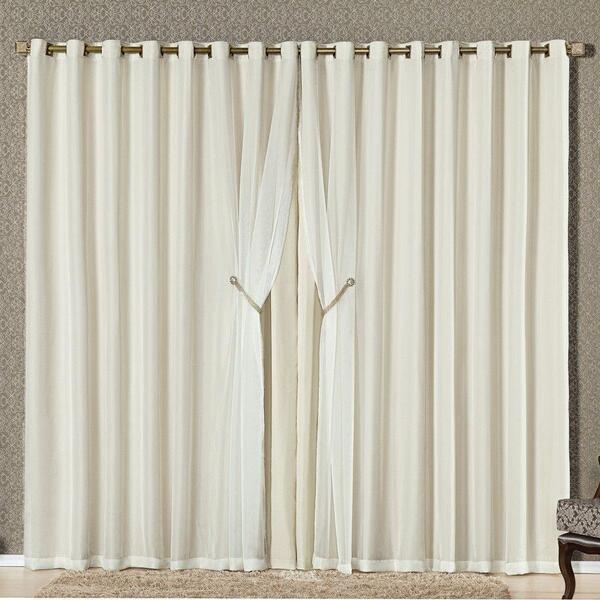 Cortina Bélgica Varão Microfibra Voal 3,00 X 2,50m - Palha