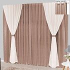 Cortina Bhaly Jacquard E Voal 3 00 X 2 50 Para Varão - Bege -