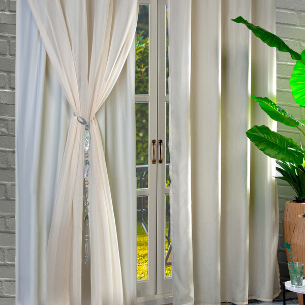 Cortina Blackout + Voil Liso Bege- 2,00 (l) X 1,30 (a)