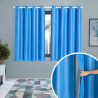 Cortina Blackout Azul Com Voil 2,00m X 1,40m Ideal Para Varão