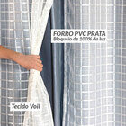 Cortina Blackout Bege Com Voil Xadrez Corta Luz 100% 2,80m X