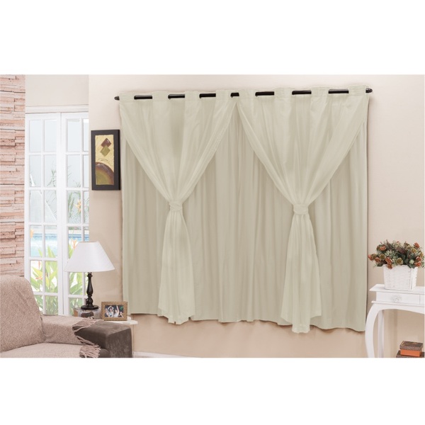 Cortina Blackout Blecaute Pvc Com Voil Tecido 2,80 M X 1,60 M