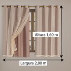 Cortina Blackout Blecaute Pvc Com Voil Tecido 2,80 M X 1,60 M