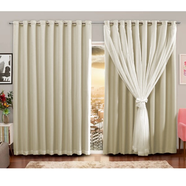 Cortina Blackout Blecaute Pvc Com Voil Tecido 2,80 M X 2,80 M