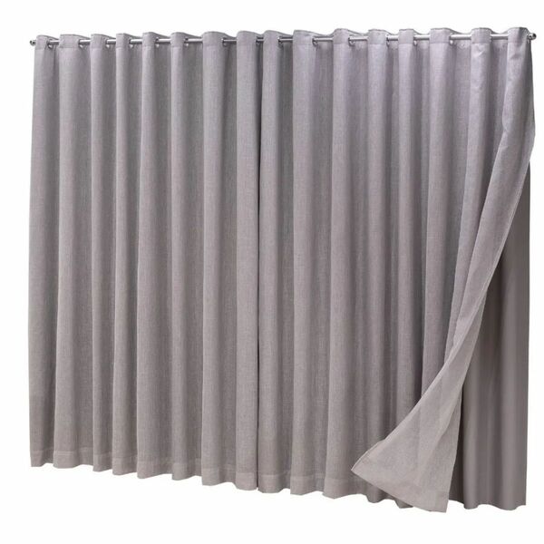 Cortina Blackout Com Linho 2,80x1,80 Para Varão Duplo Cinza
