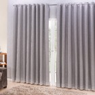 Cortina Blackout Com Linho 4,00x2,50 Para Varão Simples Cinza
