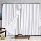 Cortina Blackout Com Linho 4,00x2,70 Para Varão Duplo Branco-