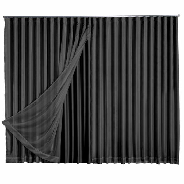 Cortina Blackout Com Voil 2,80x2,30 Para Trilho Suíço Preto