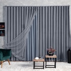 Cortina Blackout Com Voil 2,80x2,50 Para Trilho Suíço Cinza