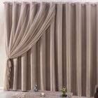 Cortina Blackout Com Voil 2,80x2,70 Para Varão Duplo Avelã