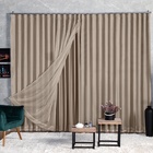 Cortina Blackout Com Voil 3,00x2,70 Para Trilho Duplo Avelã