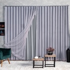 Cortina Blackout Com Voil 3,00x2,70 Para Trilho Suíço Gelo