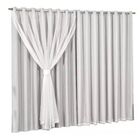 Cortina Blackout Com Voil 4,00x2,50 Para Varão Simples Gelo