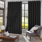 Cortina Blackout Com Voil 4,00x2,50 Para Varão Simples Preto