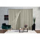 Cortina Blackout Com Voil 6,00x2,30 Para Trilho Suíço Palha