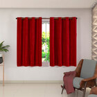 Cortina Blackout Com Voil Cetim Amassado Vermelho 2,70m X 1,6