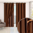 Cortina Blackout Corta Luz Com Voil Para Quarto Tabaco 2,80m