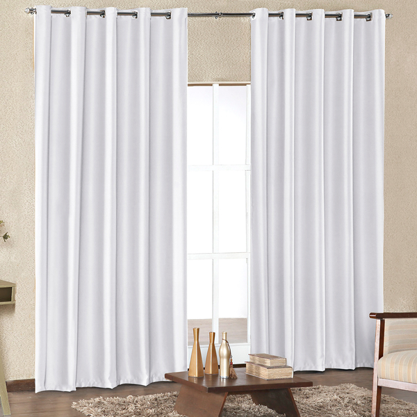 Cortina Blackout Corta Luz de Tecido 4,80m x 2,70m Branca com