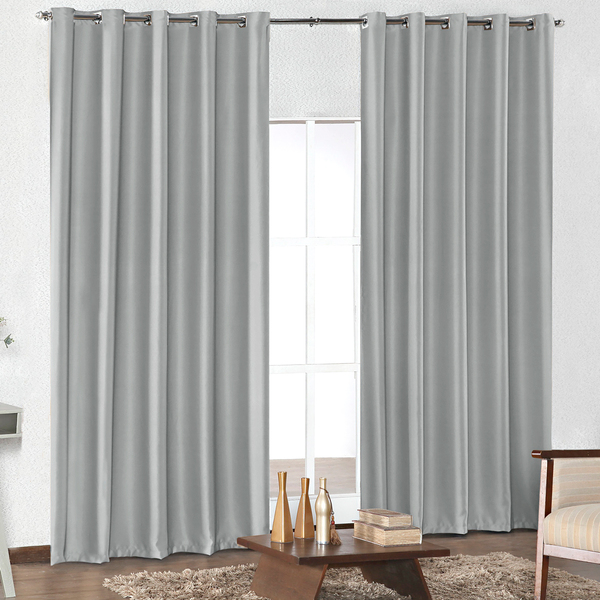 Cortina Blackout Corta Luz de Tecido 5,80m x 2,70m Cinza 24 i