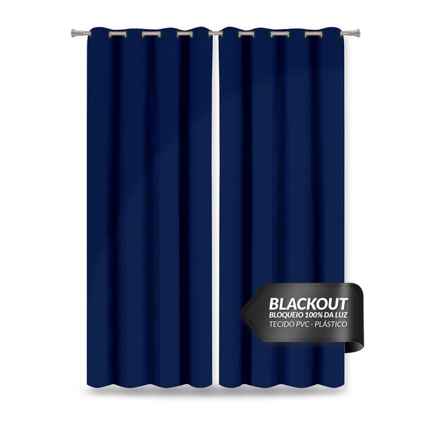 Cortina Blackout Corta Luz Marinho De Pvc 2,80m X 2,80m Ideal