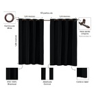 Cortina Blackout Corta Luz Pvc 220cm X 130cm - Preto