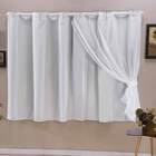 Cortina Blackout Corta Luz Pvc Com Voil 280cm X 160cm - Branco