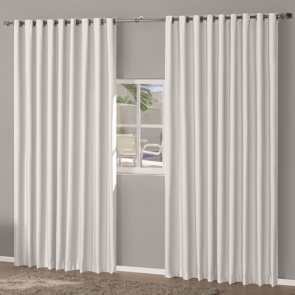 Cortina Blackout De Tecido Gelo 6,00m X 2,70m Para Varão De A