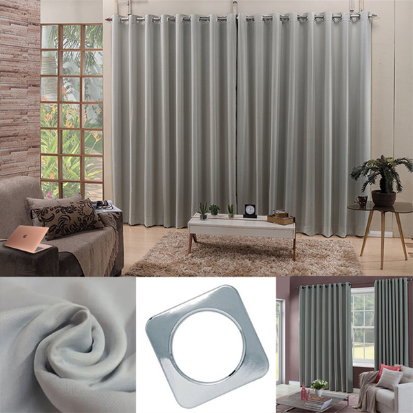 Cortina Blackout Em Tecido 3m Para Sala Com Ilhos Cromados Ge