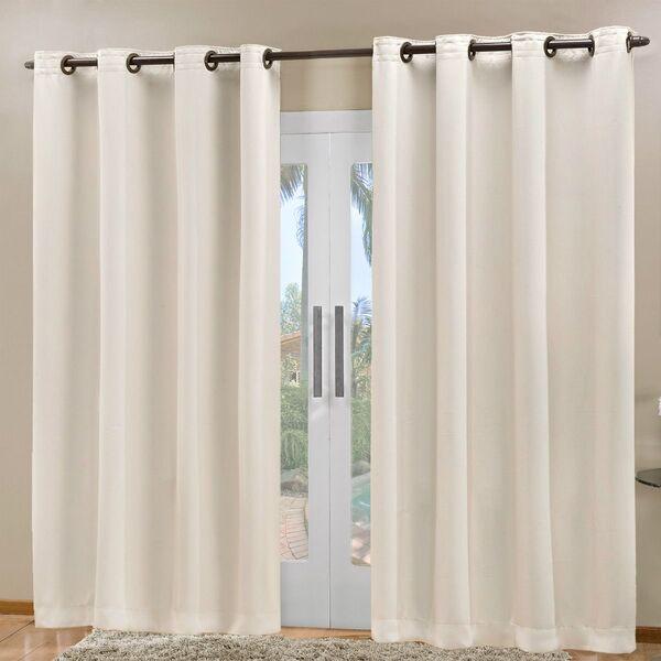 Cortina Blackout Em Tecido Bege Corta Luz 2 80m X 2 30m
